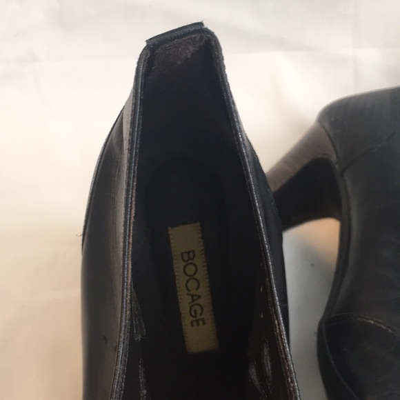 Black leather lace up booties - Picture 5 of 6